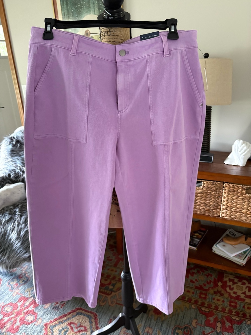 Talbots Lavender Cropped Wide-Leg Crop Jeans